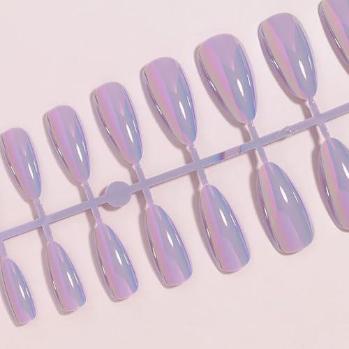 Purple Chrome Press on Nails - Medium Almond Shape