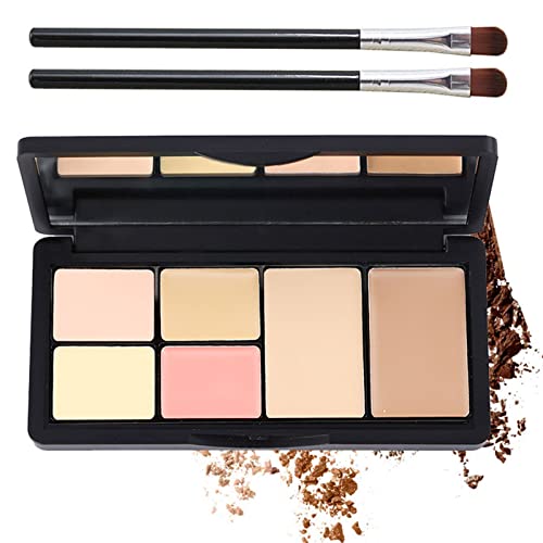 Concealer Contour Palette, Cosmetics Cream Contour and Highlighting Makeup Kit, 6 In 1 Contouring Foundation Concealer Palette Conceals Dark Circles, Blemish, Waterproof Long-Lasting - Cruelty Free (#02)