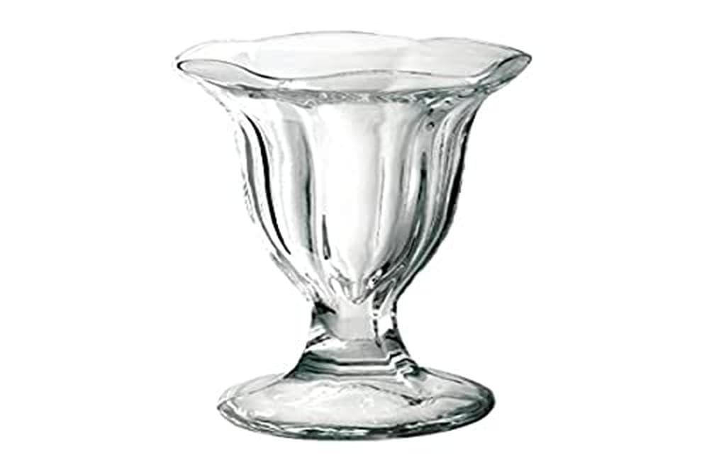 Olympia Traditional Tall Sundae Glasses 185ml (6 Pack) - Milshake, Ice Cream Cups CC907, Transparent, 185 mL
