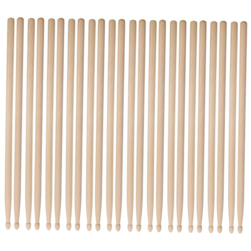 Toyvian 12 pares de baquetas de madera de arce 5A para jazz y percusión rock, agarre cómodo para principiantes, palos de batería para estudiantes y entusiastas de la música miniatura 1