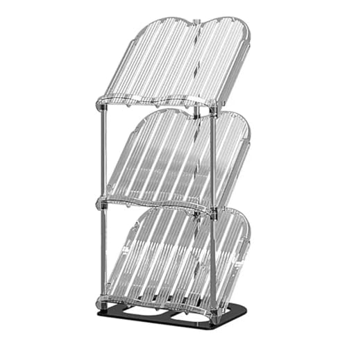 Image of Cortina Shoe Rack Vertical Shoes Racks for Entryway Corner Shoe Storage Organizer for Small Spaces Transparently Tall Slim Shoe Shelf for Front Door Entrance Living Room - 3 Layer