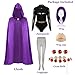 Adult Halloween Costumes Women Purple Hooded Cape with Wig Bodysuit Belt Gemstone Anime Cosplay Party Outfit AJ002S