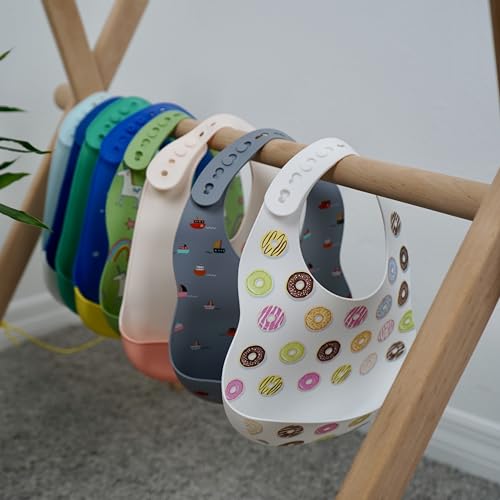 BPA-Free Silicone Baby Bibs with Travel Case, Toddlers Boys/Girls, Large Pocket, Adjustable, Toddlers 6-48 Months4