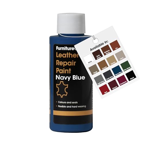 Image of Furniture Clinic Leather Repair Paint | 2-in-1 Seal and Color | Use on Scratches, Tears, and Holes in Car Seats, Furniture | Quick and Easy Leather Repair Kit for Furniture (Navy Blue, 50ml / 1.7oz)