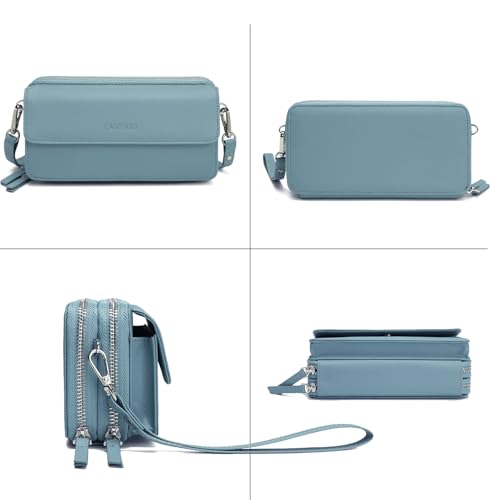 Image of Lanyani RFID Crossbody Wallet Wristlet Purse with Phone Pocket For Women Vegan Leather