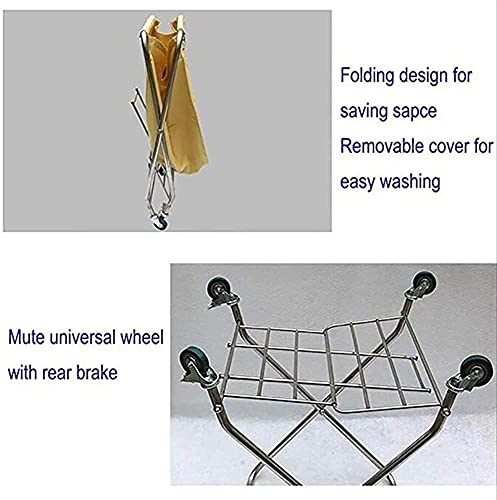 Chariot de tri de linge pliable grand panier d'hôtel avec sacs