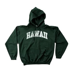 Hawaii Rainbow Warriors 50/50 Blended 8-Ounce Vintage Arch Hooded Sweatshirt, Large, Forest
