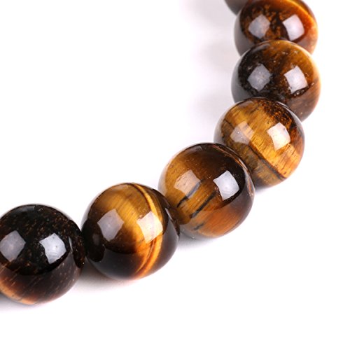 10mm Natural Tiger Eye Bracelet Elastic Yoga Gemstones Healing Energy Men Women Stretch Bracelet3