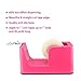 ABEL SimpleWork Desktop Tape Dispenser, Pink, 1 in Core, Non-Skid Weighted Base, Tape Cutter for Office, Home, School, and Crafts