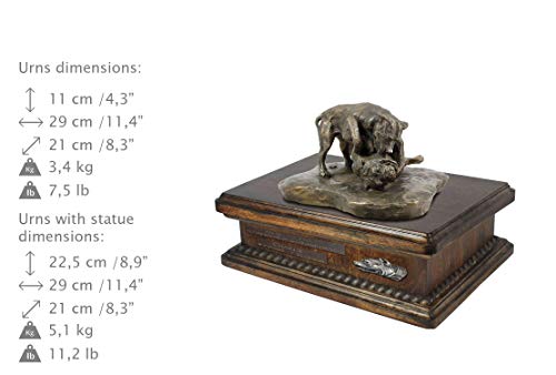 Urne pour les cendres de chien Pit Bull statue commémorative en bouleau