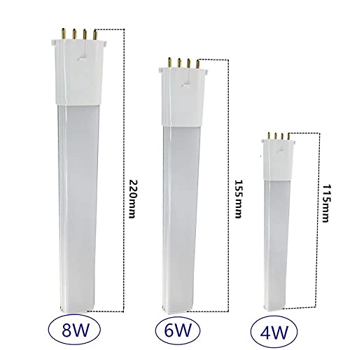 2-Pack 2Gx7 Base Led Bulb 6W/8W=50W/70W 4-Pin Fluorescent Pl Cfl Tube Plugin Light Bulbs With Light Bulb Lustale Retrofit Tube Light Compact Fluorescent Lighting Replacement (Warm White,2700K, 8W) #TOP1