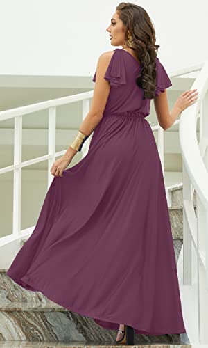Image of KOH KOH Womens Long Sleeveless Bridesmaid Wedding Guest Prom Maxi Dress