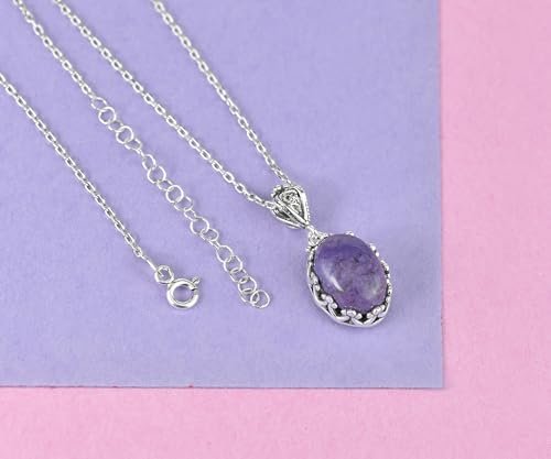 925 Sterling Silver Handcrafted Filigree Art Crown Design Gemstone Woman Pendant Necklace3