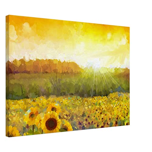 Toile encadrée Paysage Tournesol 50x70 cm créez un salon chaleureux