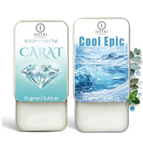 Image of Solid Perfume |Carat&Cool Epic Alcohol Free Wax Perfume Balm, Long Lasting | Pocket Tin 12g, Pack Of 2| Non Greasy Smooth Glide, Travel Friendly Men And Women