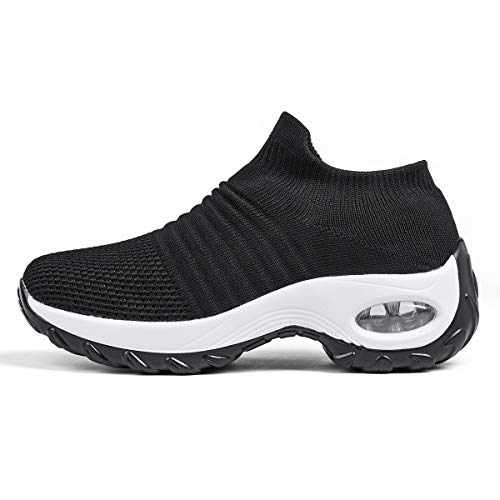 Image of Slow Man Women's Walking Shoes Sock Sneakers - Mesh Slip On Air Cushion Lady Girls Modern Jazz Dance Easy Shoes Platform Loafers