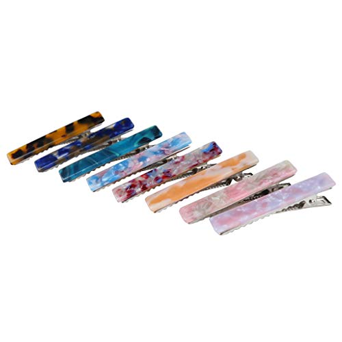 Kasmena Hair Clips Duckbill Clips Acrylic Resin Alligator Hair Clips Crocodile Leopard Print Hair Barrettes Hair Pins for Women Ladies Hair Accessories, 8Pcs Multicolor