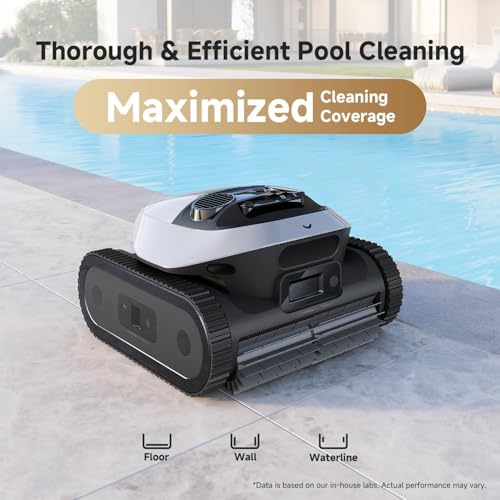 Image of DREAME Z1 Cordless Robotic Pool Cleaner, 8000 GPH Suction, Floor & Wall & Waterline Cleaning, Automatic Pool Vacuum for Above & In-Ground Pools, 180+ Minutes Runtime