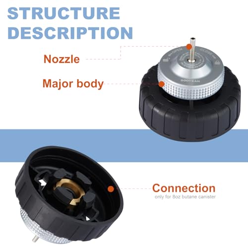 Butane Fill Adapter,Gas Refill Adapter,Butane Nozzle Fill Adapter Tip for use with Butane Lighters/Butane Torches,Convert Cassette Canister Into Inflatable Tank(Gas Canister Not Included)