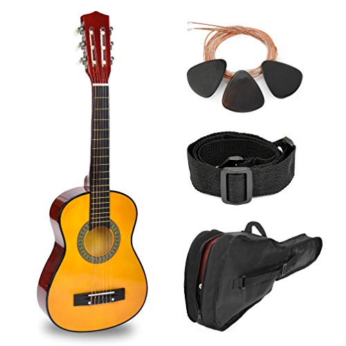 30" Natural Wood Guitar With Case and Accessories for Kids/Boys/Beginners