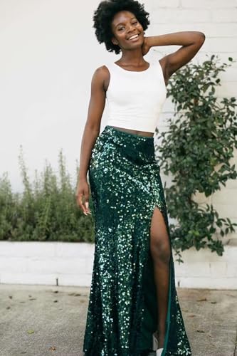 Women’s Sequin Fishtail Skirt Floor Length Skirt Formal Evening Prom Party Slit Dress Long Skirts3