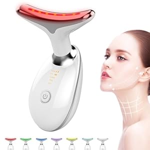 Boleouy 7-in-1 Beauty Device for Face and Neck,Firming Wrinkle Removal Tools,for Skin Care,Improve,Smooth,Glossy White