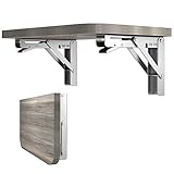 2PCS 10 Inch Length Stainless Steel Triangle Folding Angle Bracket Adjustable Wall Mounted Durable...