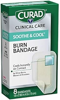 Curad Soothe & Cool Burn Bandages, Instant Cooling Relief, 1.8