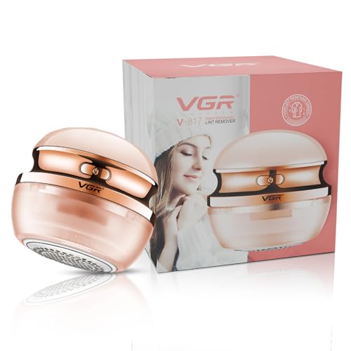 Image of VGR V-817 Professional Lint Remover for Clothes | High-Speed 6-Blade Fabric Shaver | Type-C Fast Charging | Portable Fuzz, Pill & Hair Remover for Sweaters, Blankets & Furniture, Champagne Gold