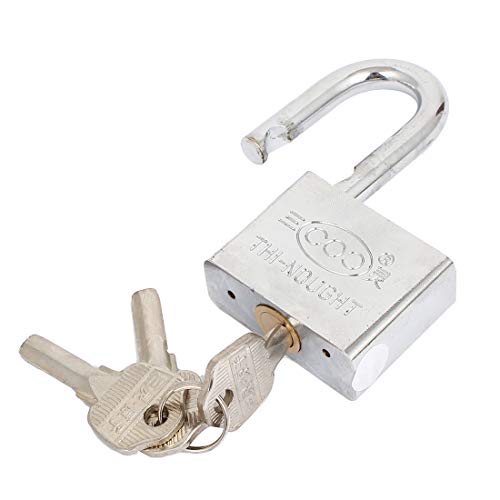 Image of Aexit 9mm Dia. Padlocks & Hasps Shackle 50mm Width Safety Locking Metal Padlock Combination Padlocks Silver Tone