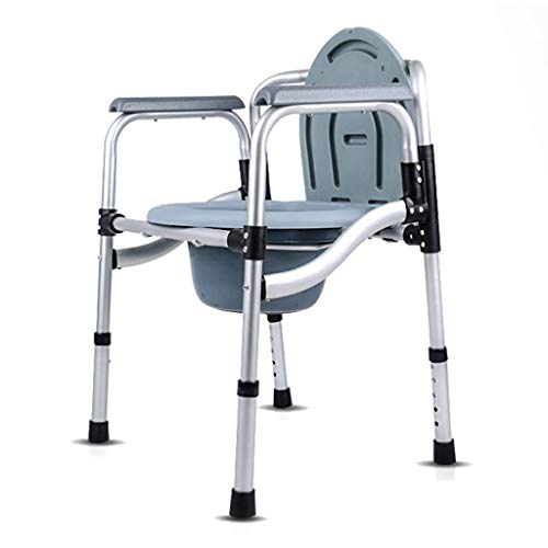 Siège de chevet pliable pour senior avec seau réglable en hauteur