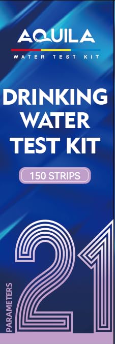 Drinking Water Test Kit 21 in 1, 150CT Water Testing Strips for Home Tap, Well, Pool, Hot Tub, Water Tester for Hardness, pH, Iron, Copper, Chlorine, Nitrite, Lead, Alkalinity, Flouride, & More