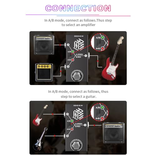 Jemora Pédales de guitare ABY Box Sélecteur de ligne Commutateur AB Mini pédale d’effet de guitare Transmission bidirectionnelle Boîtier en métal Support antidérapant Modes A/B ou A et B - Les Beatles, Paul McCartney, John Lennon, RIngo Starr, George Harrison Jemora Pédales de guitare ABY Box Sélecteur de ligne Commutateur AB Mini pédale d'effet de guitare Transmission bidirectionnelle Boîtier en métal Support antidérapant Modes A/B ou A et B – Image 5