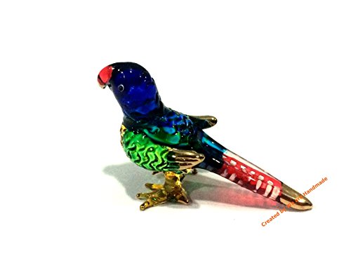 Pack de 2 Figuras Decorativas de Loro Azul en Vidrio Soplad miniatura 5