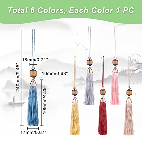 Pandahall 6 Colors Polyester Tassels Big Pendant Hanging Rope 24Cm Tassel Fringe Tassel Trim Decoration Key Tassels Silk Thread Pendant Curtain Home Garment Decor Accessories #TOP5
