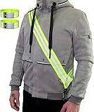 Reflective SASH with 2 Reflective Armbands  Durable, High-reflective Neon Strips Ensure You Visibility & Safety  Dog Walking with Ultralight, Simple & Practical Reflective Gear for Men, Women, Kids…