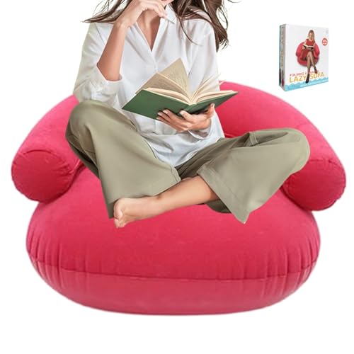 Sillón Inflable | Sillón Plegable de Terciopelo Portátil | Silla Larga Inflable Relajante | Para Salón Dormitorio Exterior Playa Piscina Viaje Estadio Noche Cine Lectura Y
