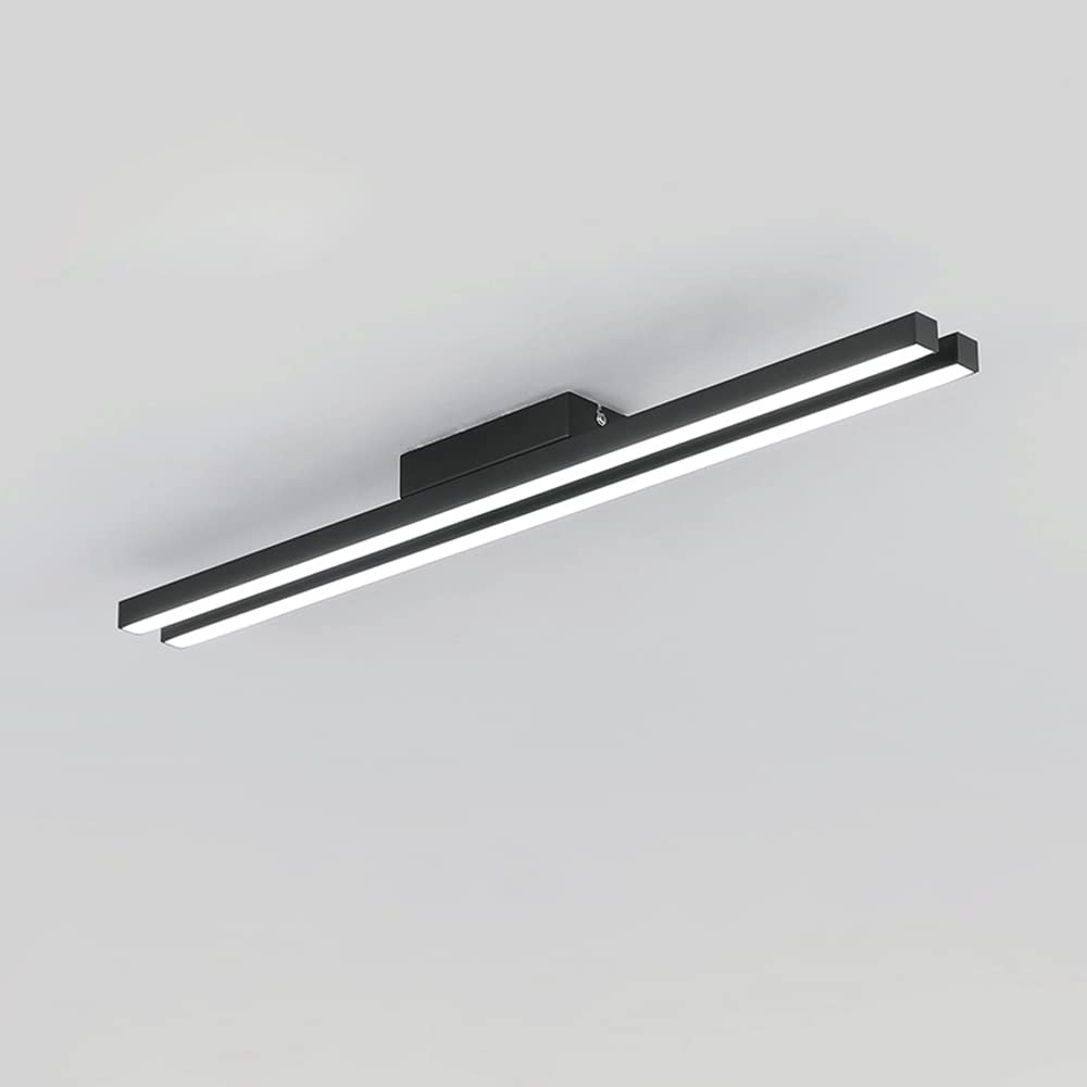 KXEcoLife Minimalist Long Strip Aisle Entrance Ceiling Lighting Fixture, Semi Flush Mount Modern LED Lights, Linear Chandelier for Dining Living Room Kitchen, 6000K (Cold White)