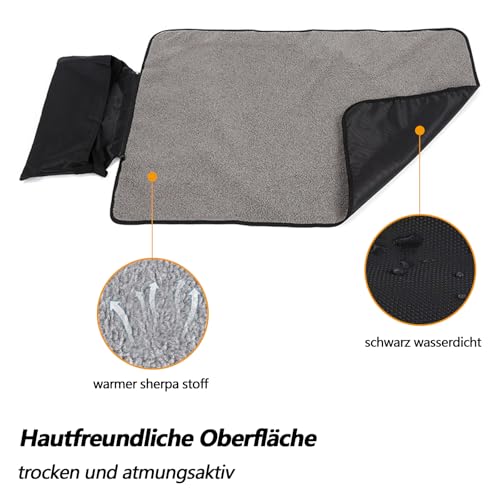 Faltbare Outdoor Hundematte, 100 x 70 cm Faltbare Haustierdecke, Hundedecke, wasserdichte Haustier Decke, Hund Katze Mat, rutschfest Hundepolster,Für Katzen,Hunde,Welpen, Schwarz