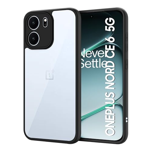 Image of CEDO Backcover for OnePlus Nord CE 6 (5G) | Camera Protection Bump Shockproof Edge | Ultra Hybrid Transparent Acrylic Clear TPU+PC Hard Backcase Cover (Black)