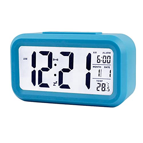 Txy Led Digital Alarm Clock Backlight Snooze Mute Calendar Desktop Electronic Bcaklight Table Clocks Desktop Clock (Blue) #TOP3