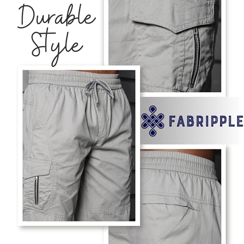 Image of FABRIPPLE Men's Heavy-Duty Cotton Cargo Pants - Rugged Style, All-Day Comfort