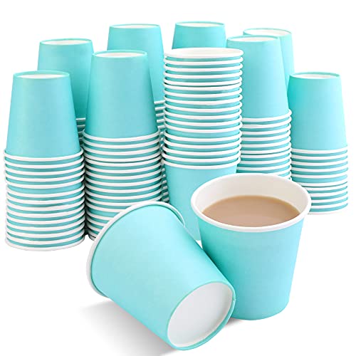 3 oz Paper Cups, 150 Pack Blue Disposable Cups, Small Disposable Paper Cups Use As Mouthwash Cups, Espresso Cups, Shot Cups, Medicine Cups, Excellent for Families, Offices and Parties
