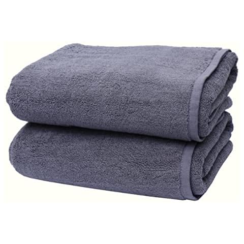 Bath Towels Set of 2, 600gsm Egyptian Cotton Towel Set, 75 X 145 cm, Hotel Quality (Grey) Cover