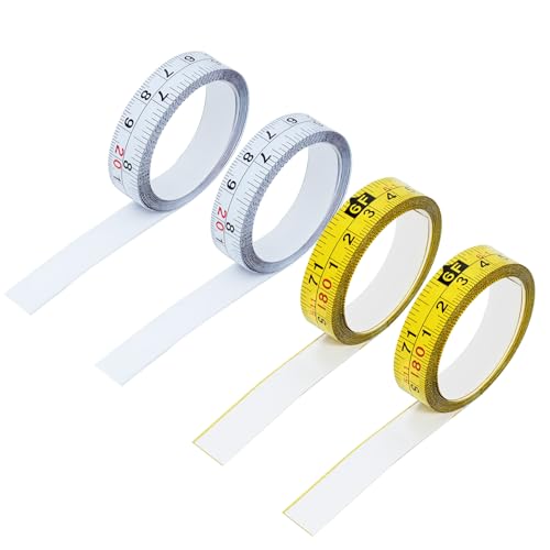 Cinta métrica adhesiva 4 piezas 200 cm acero inoxidable miniatura 1