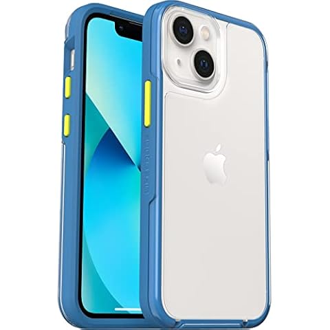 LifeProof SEE Case for iPhone 13 mini / iPhone 12 mini, Shockproof, Drop proof to 2 Meters, Ultra-Slim, Protective Thin Clear Case, Sustainably Made, Clear/Blue Cover