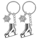 BESTYASH Schlüsselanhänger Schlittschuh 2 Stück aus Zinklegierung mit Glatter Oberfläche für Winter Eislaufen und Roller Skates Zubehör für Studenten
