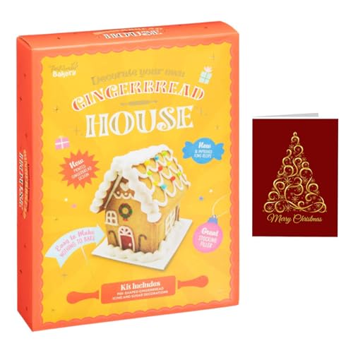 Make Your Own Gingerbread House Kit 165g No Bake Festive Decorating Kit for Kids & Adults Christmas Family Activity with Icing & Candy Christmas Gifts for Kids