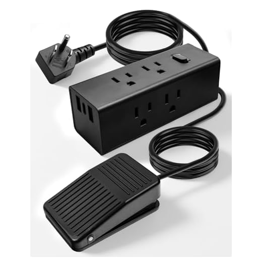 125V AC Foot Pedal Power Outlet Switch with 6 Sockets, 2 USB-A Ports and 1 USB-C Port, Zinc Alloy Hands-Free Control for Temporary Power