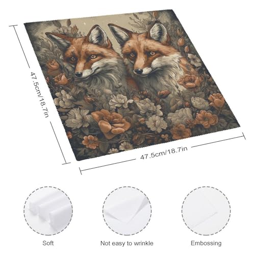 Servilletas de Tela con Animales y Flores 4 Piezas miniatura 2